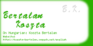 bertalan koszta business card